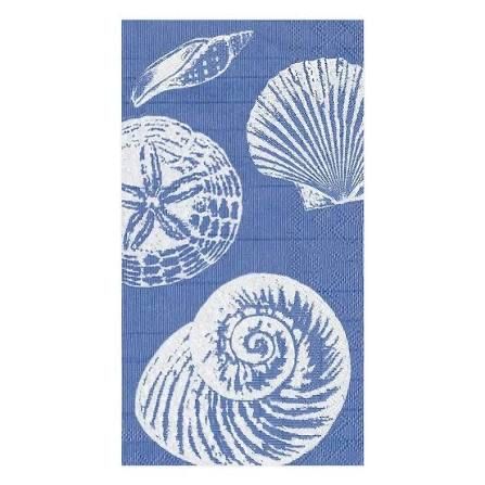 SHELLS OCEAN BLUE GUEST NAPKIN