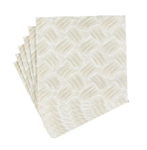 BASKETRY FLAX PAPER LINEN COCKTAIL NAPKINS