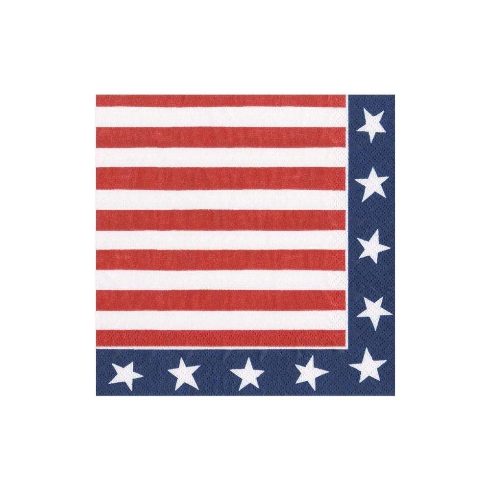 RED WHITE AND BLUE COCKTAIL NAPKINS