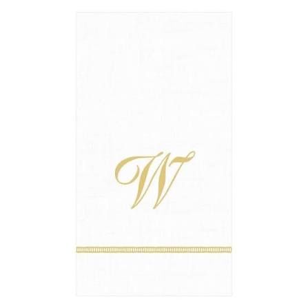 GOLD HEMSTITCH SCRIPT "W" TRIPLE-PLY NAPKINS