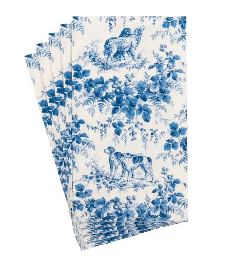 HUNTING TOILE BLUE HOSTESS NAPKINS