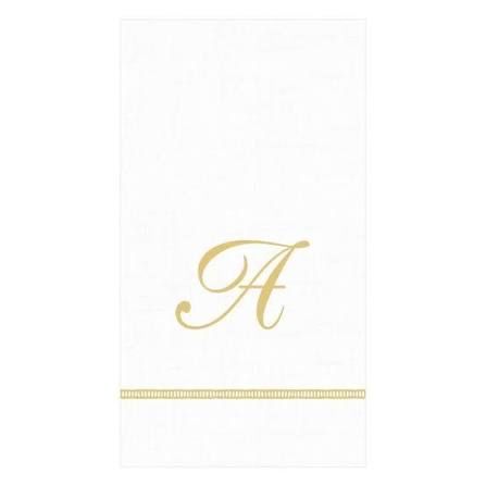 GOLD HEMSTITCH SCRIPT "A" TRIPLE-PLY NAPKINS