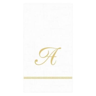 GOLD HEMSTITCH SCRIPT "A" TRIPLE-PLY NAPKINS