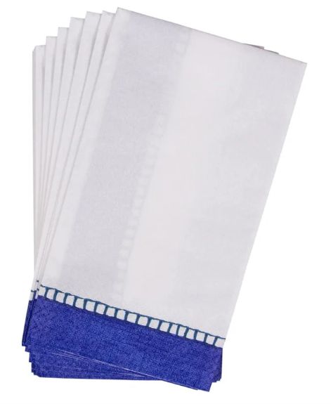 LINEN MARINE BLUE HOSTESS NAPKINS