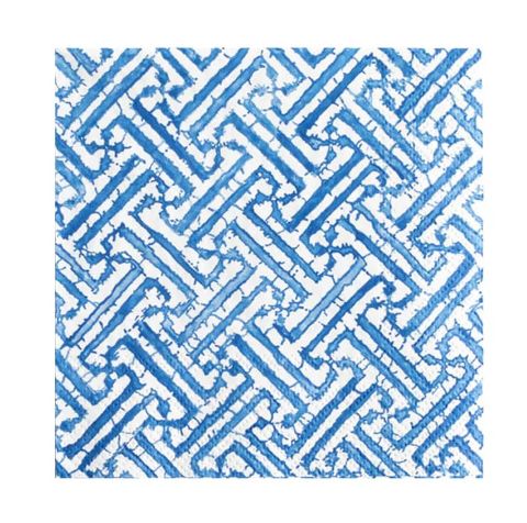 FRETWORK BLUE COCKTAIL NAPKINS
