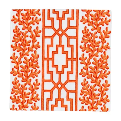CORAL AND TRELLIS CORAL COCKTAIL NAPKINS