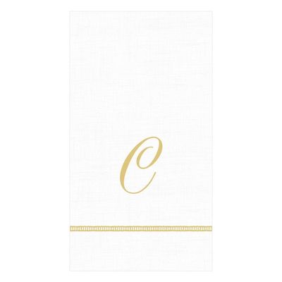 GOLD HEMSTITCH SCRIPT "C" TRIPLE-PLY NAPKINS