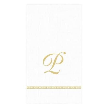 GOLD HEMSTITCH SCRIPT "P" TRIPLE-PLY NAPKINS