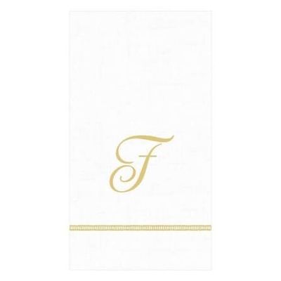 GOLD HEMSTITCH SCRIPT "F" TRIPLE-PLY NAPKINS