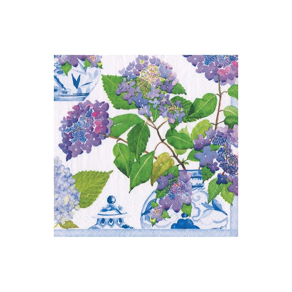 HYGRANGEAS AND PORCELAIN COCKTAIL NAPKINS