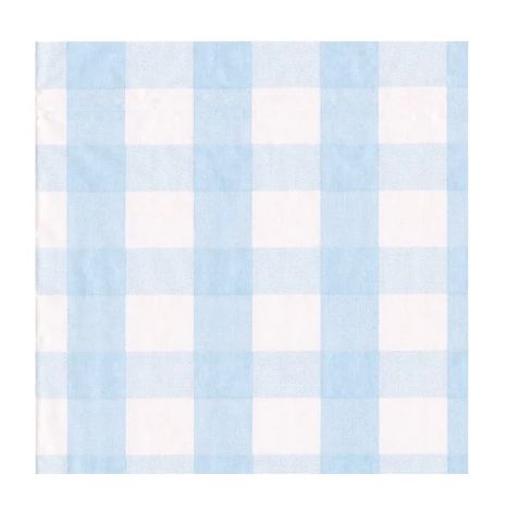 GINGHAM LIGHT BLUE COCKTAIL NAPKINS