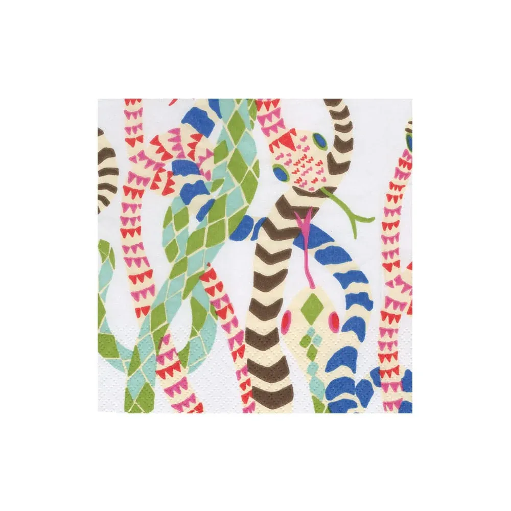 SERPENTINE WHITE COCKTAIL NAPKINS