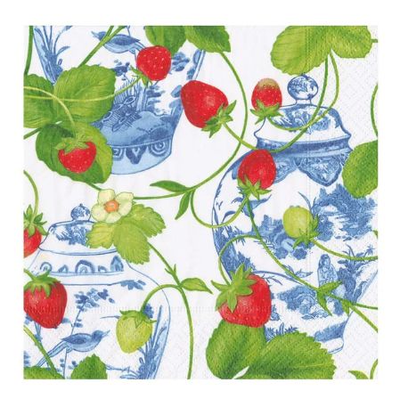 STRAWBERRIES AND CREAM COCKTAIL NAPKINS