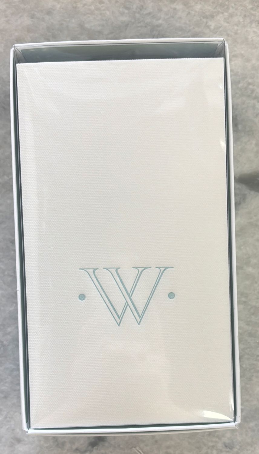 ROBIN'S EGG "W" PAPER LINEN GUEST TOWEL