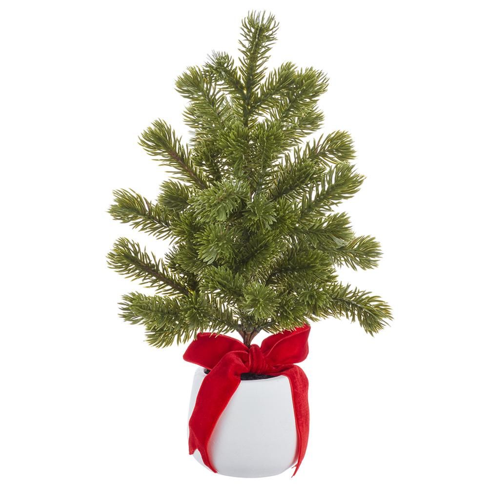 12"SPRUCE TREE IN CEMENT POT