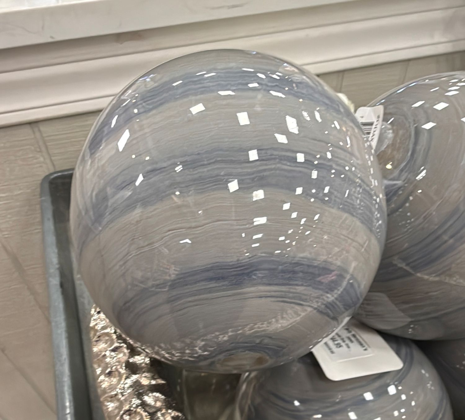 Blueish Gray Glass Sphere - Medium