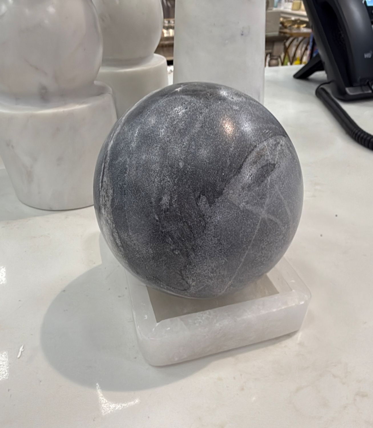 Gray Marble Sphere - Large
