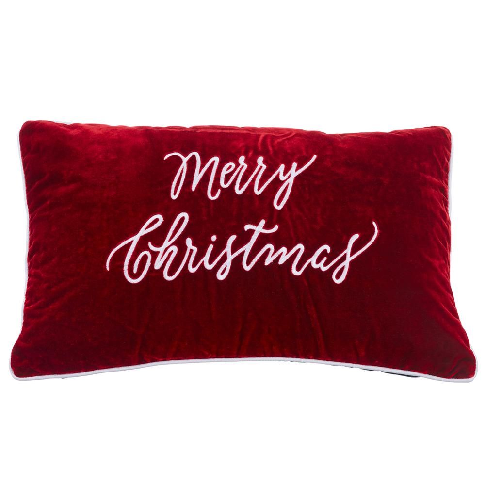 14W22"L MERRY XMAS VELV. PILLOW