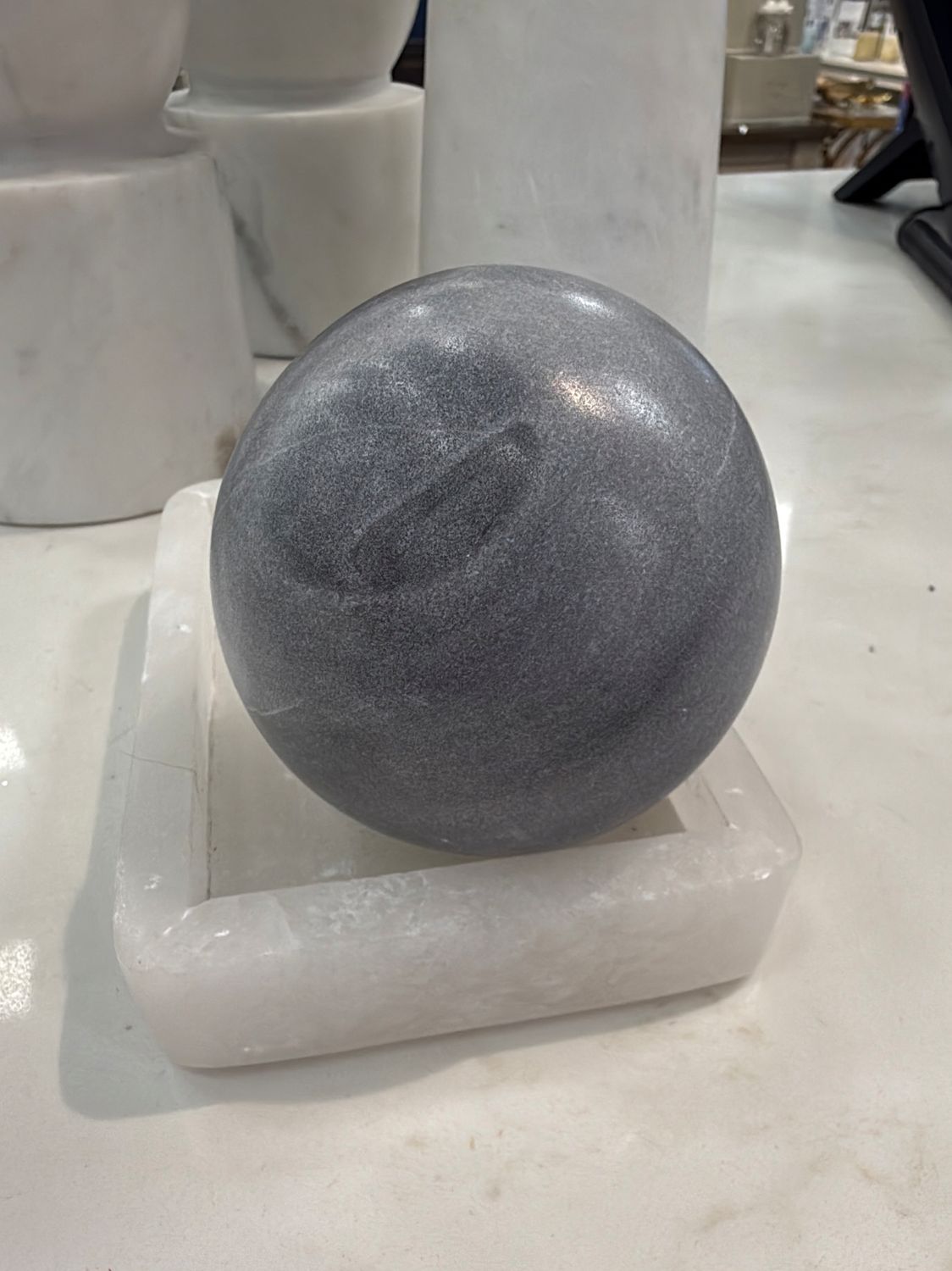 Gray Marble Sphere - Small