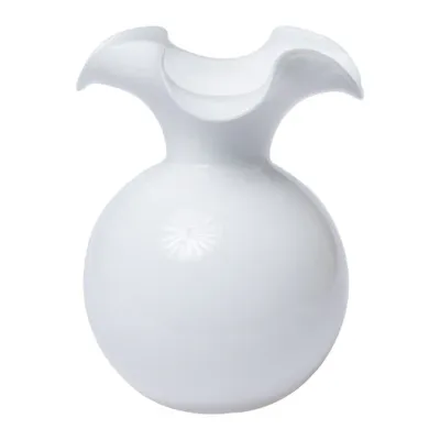 Hibiscus Glass White Medium Fluted Vase