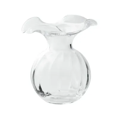 Hibiscus Glass Clear Small Fluted Vase