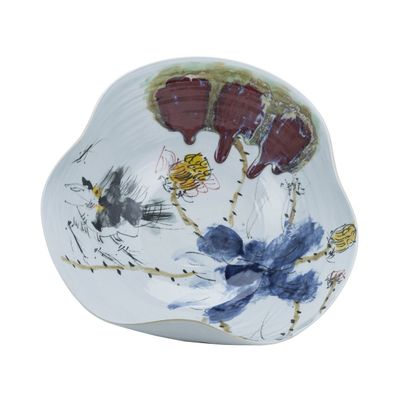 Swirl Bowl Oxblood Lotus - Large