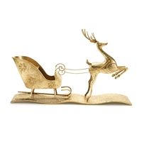 Deer w/Sleigh 25.5"L x 16"H Iron