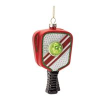 Pickleball Racket Ornament 5"H Glass