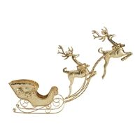 Deer w/Sleigh 36"L x 22"H Iron