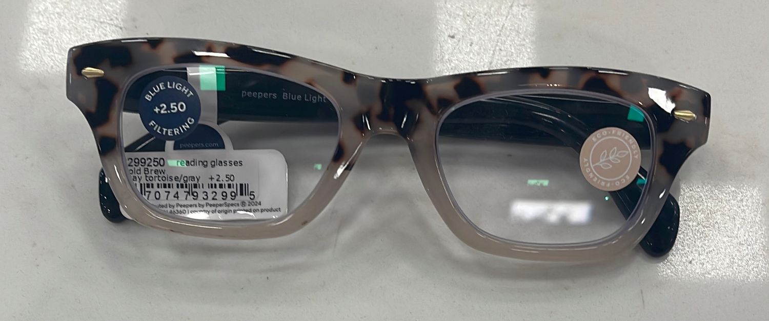 PEEPERS COLD BREW GRAY TORTOISE/GRAY +2.50
