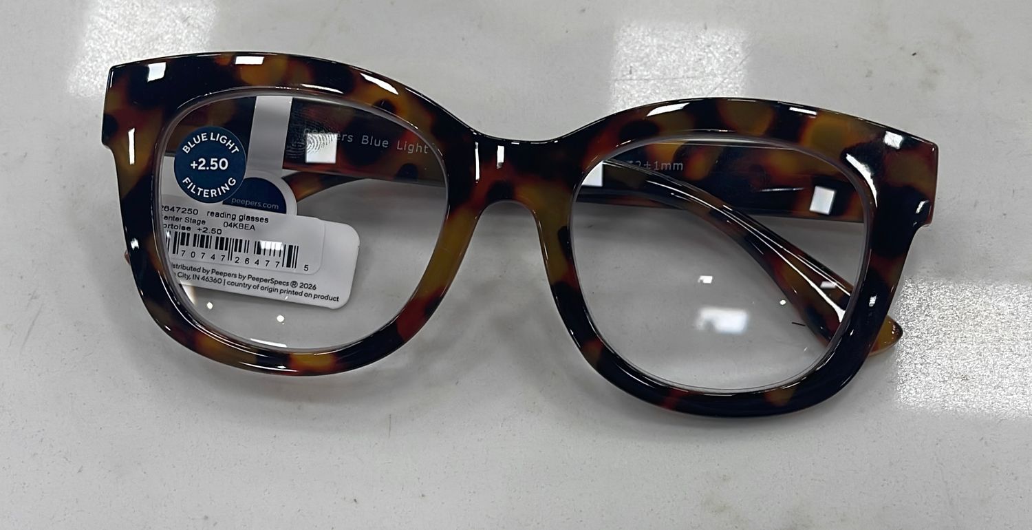 PEEPERS CENTER STAGE TORTOISE READERS +2.50