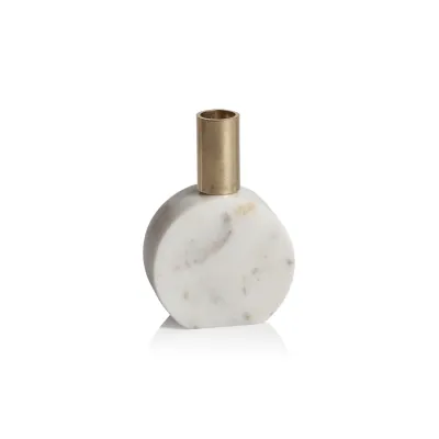 Marikina White Marble Candle Holder- Round