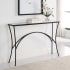 Alayna 10" Wide Tempered Glass Top and Metal Console/Sofa Table
