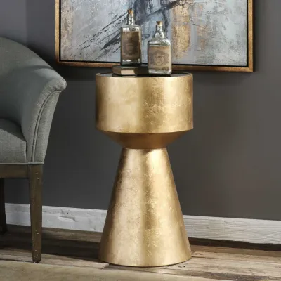 Viera Black Glass Top Accent Table