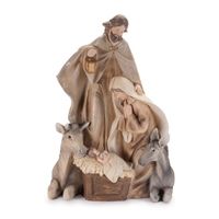 Holy Family w/Animals 11"H Resin