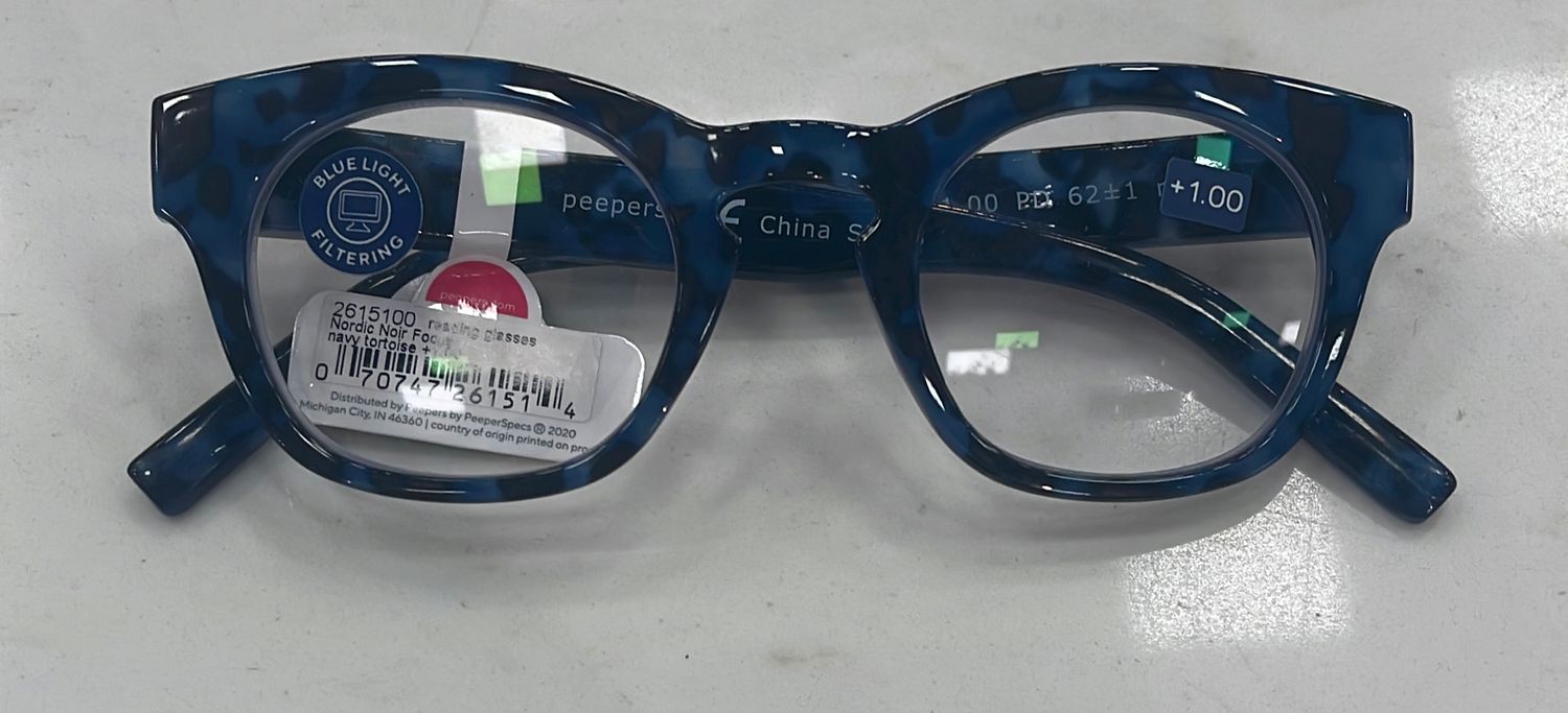 NORDIC NOIR FOCUS NAVY TORTOISE READERS