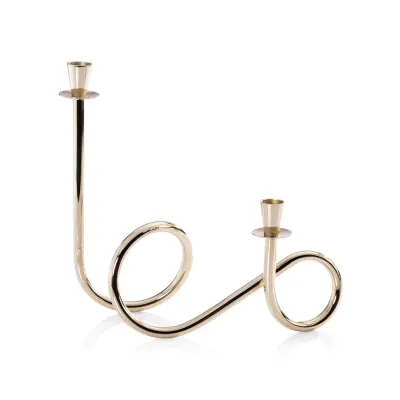 Breda Two Tier Brass Candle Holder Gold