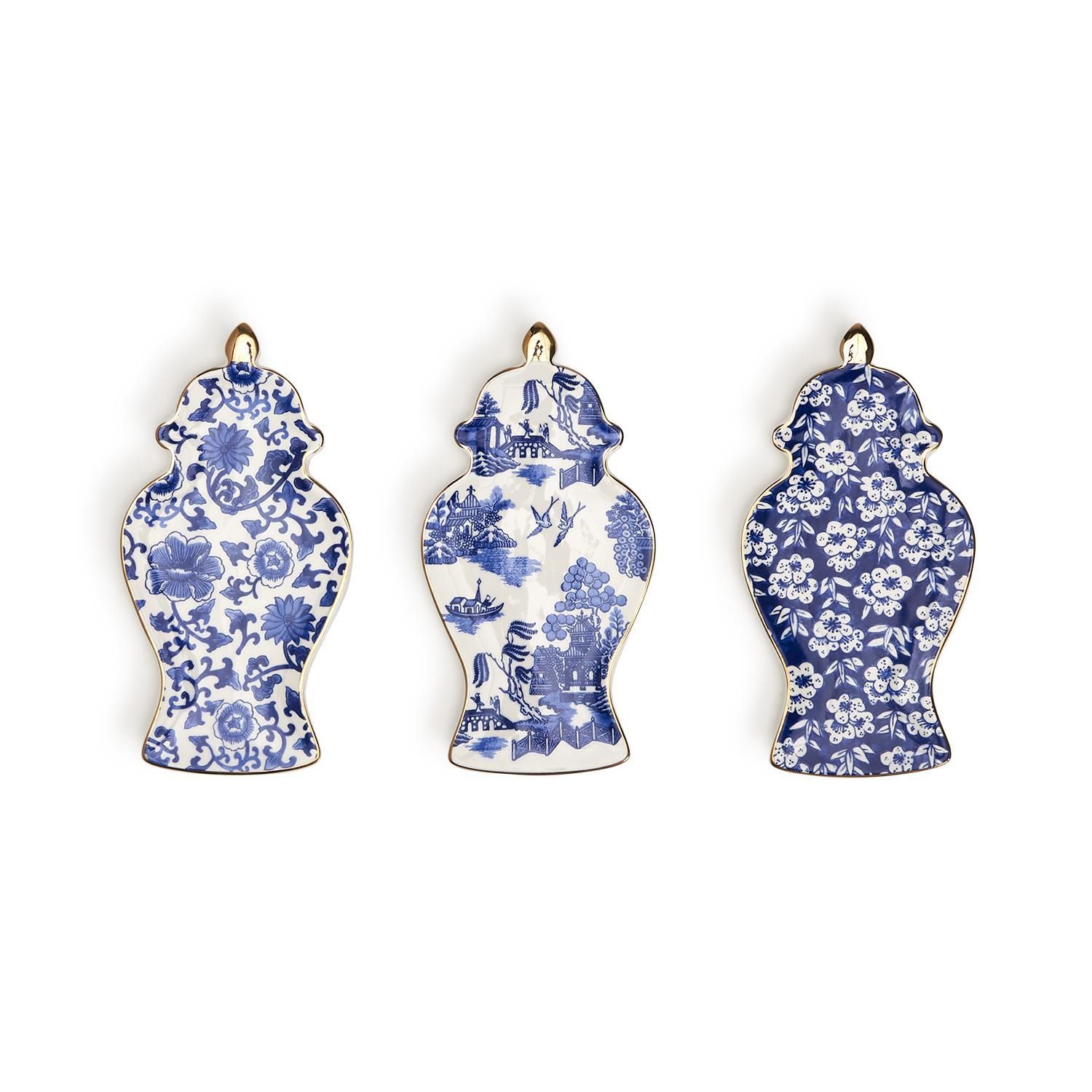 Ginger Jar Trinket Tray Asst / 3 Designs