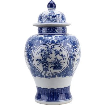 Warrior Jar - Blue and White Four Seasons