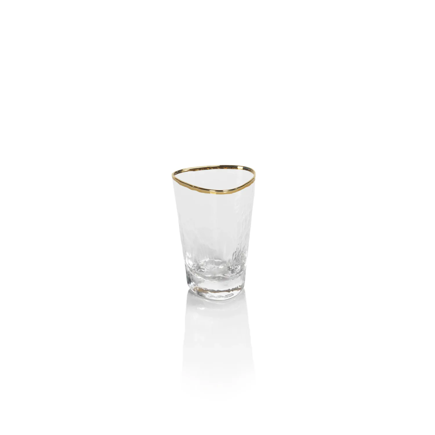 APERITIVO TRAINGULAR SHOT GLASS - CLEAR WITH GOLD RIM