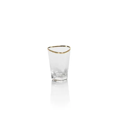 APERITIVO TRAINGULAR SHOT GLASS - CLEAR WITH GOLD RIM