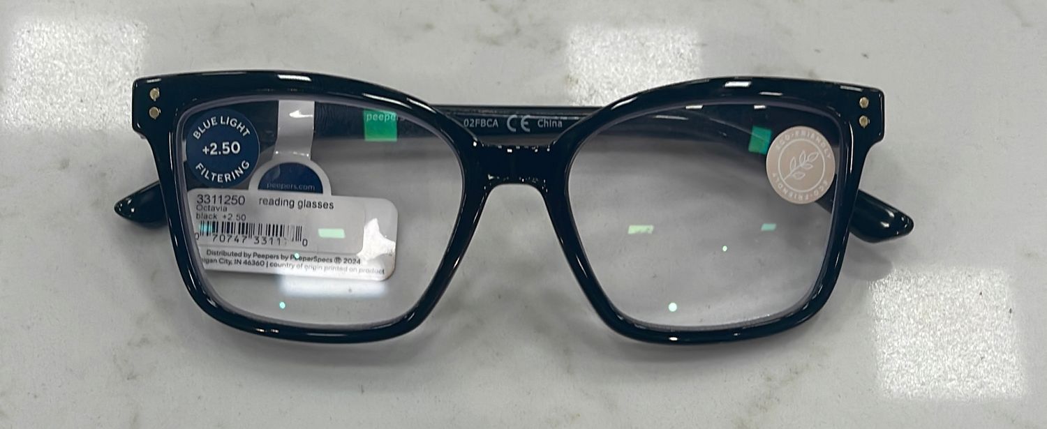 PEEPERS OCTAVIA BLACK READERS +2.50