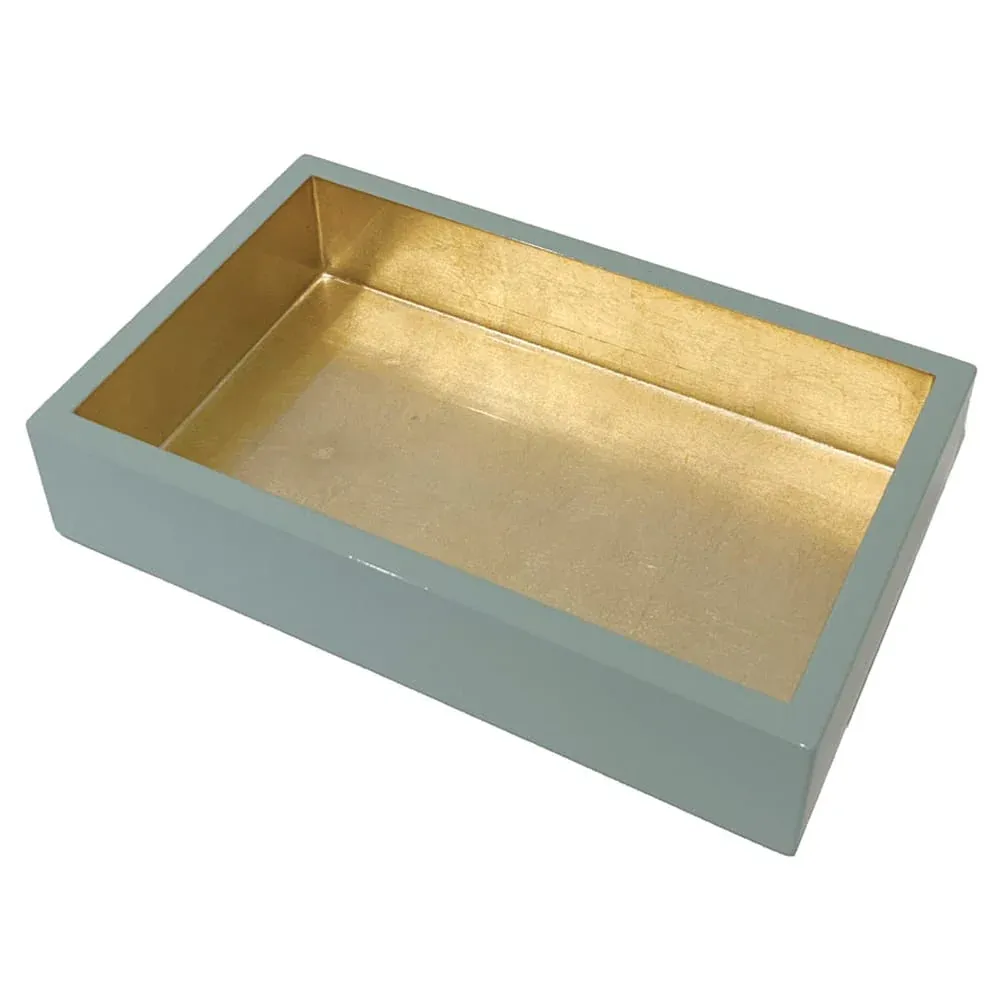 CELADON/GOLD LACQUER GUEST TOWEL HOLDER