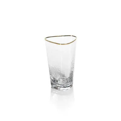APERITIVO TRIANGULAR HIGHBALL GLASS - CLEAR WITH GOLD RIM
