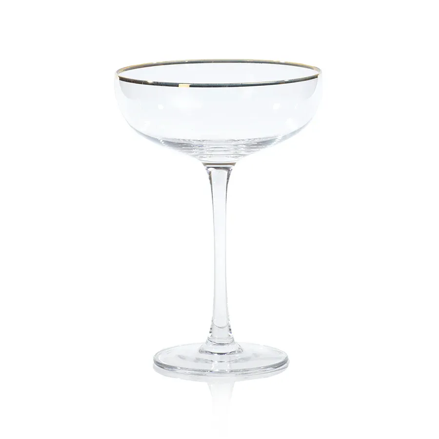 MARTINI/SERVING BOWL WITH GOLD RIM