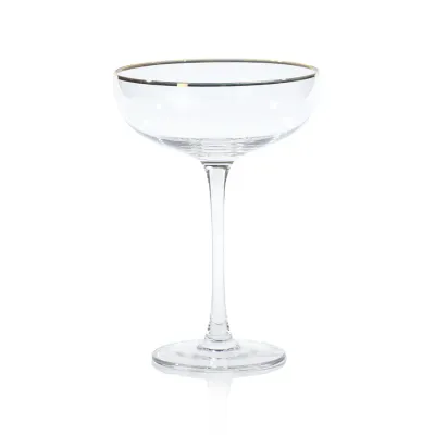 MARTINI/SERVING BOWL WITH GOLD RIM