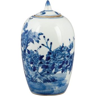 Blue and White Lidded