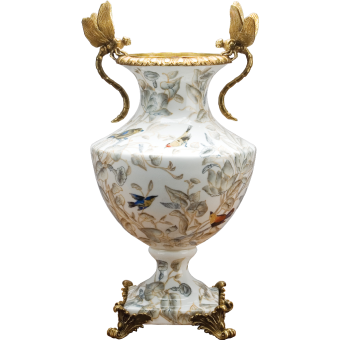 Vase with Bronze Dragonfly Accent