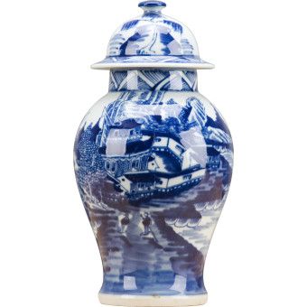 Blue and White Small Warrior Jar (Classic)