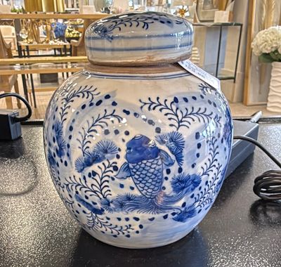 Blue and White Porcelain Mini Jar Waterweed Motif